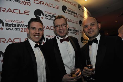 Morrisons' Simon Harrow and friends at the Oracle Retail Week Awards